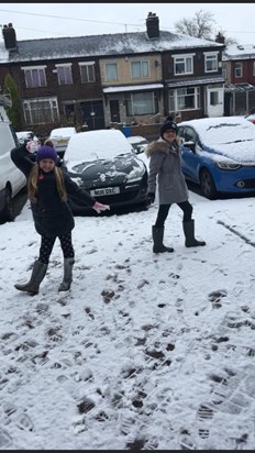 Playing in the snow with you sister xx