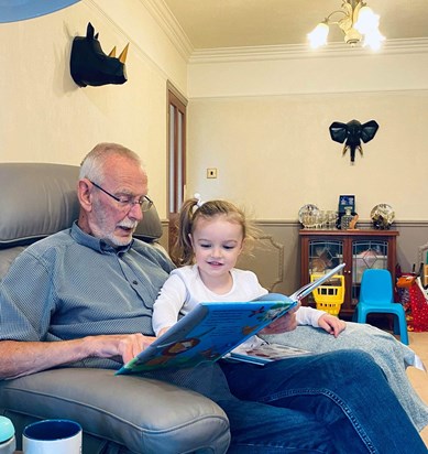 great grandad reading to Ayla-mae received 395449394782970