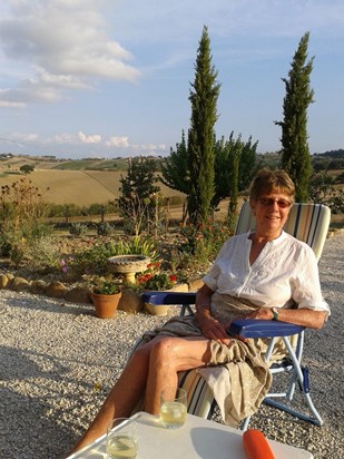 A sun downer in Italy 2017 at Pete and Sue's. Happy days Mum xx