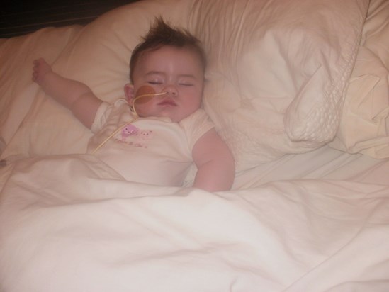Ayva taking up all the room in bed which she did best :) xx