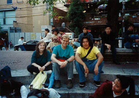 Showing Tony and Valerie around Osaka Sep/Oct 1992