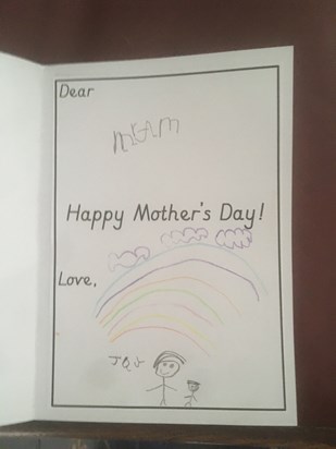 Mother's Day card from your boy 