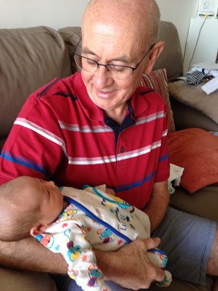 Proud grandad "Geeps" with baby Toby