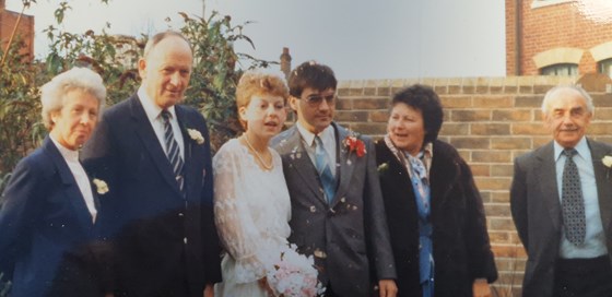 1987  Mum at Michael and Sue's wedding