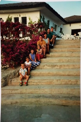 Paul on the top step - Family holiday to Ibiza around 1992!
