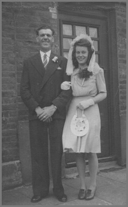 Alice's Wedding Day 17th August 1946 with her Dad