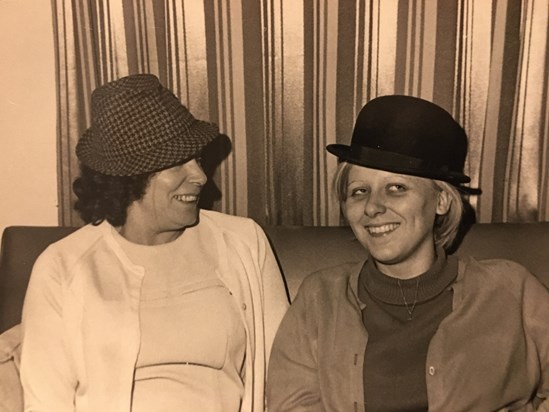 Mum and Daughter-in-Law Janice at Gooseley Lane {1969}.