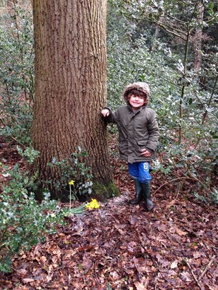 We scattered Fliss's ashes today. Jacob made a wooden dragon and a ring round one of 3 special trees