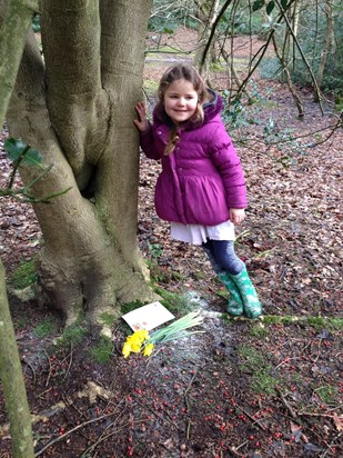 Maya misses Flissy loads and decided to leave her card where we scattered her ashes in Sutton park.