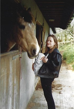 Lisa, her daughter and a horse.