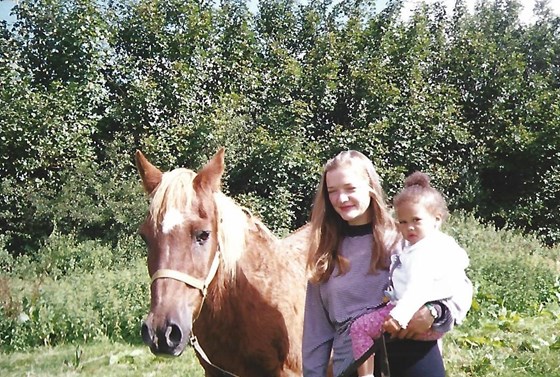 Lisa, her daughter and another horse.