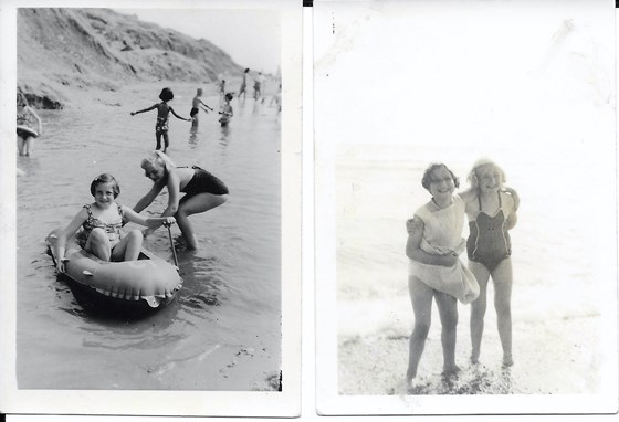 Holiday at the seaside with her friend, Babs.