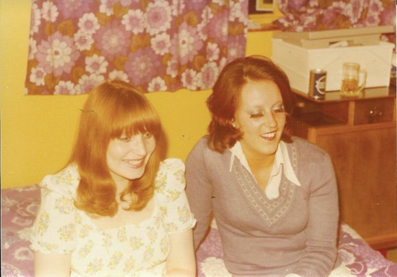 Andrea with her friend (who set up the blind date with Andrea & Alan!) (1973)
