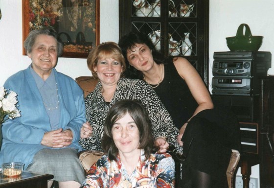 Andrea with the Schon ladies (mother-in-law, Pat and sisters-in-law Lisa and Christine)