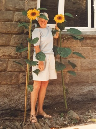 Mum in her beloved garden at Springhaven