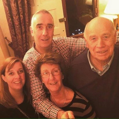Mike with his daughter Jane, son John and his late wife Alma.