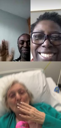 When Covid stopped Bisi and Yomi visiting whilst Mum was in hospital, video links were the norm xx