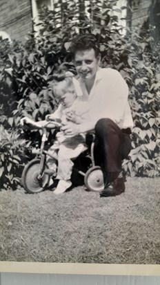 Tony and  Julie, early 1960s at Auntie Janet's on Frankley Beeches, bham 