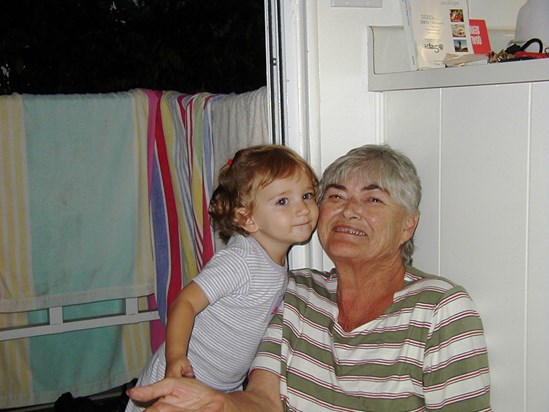 Mia & Grandma playing kissie 2009