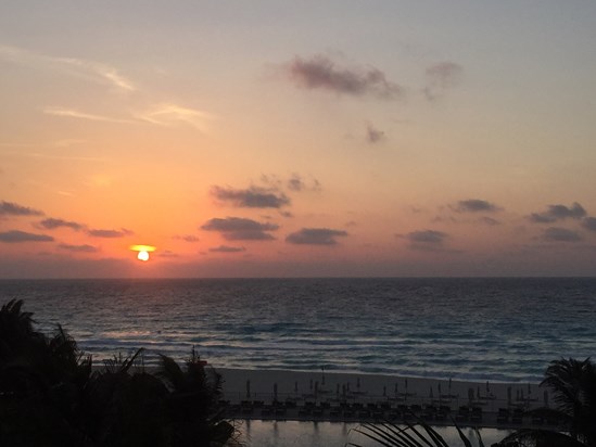 Cancun Sunrise this anniversary morning. Captured :-)