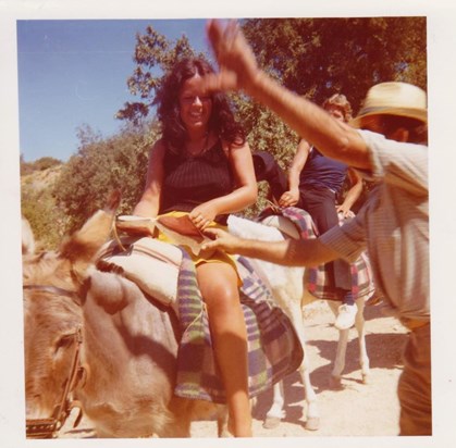 Gill on a donkey