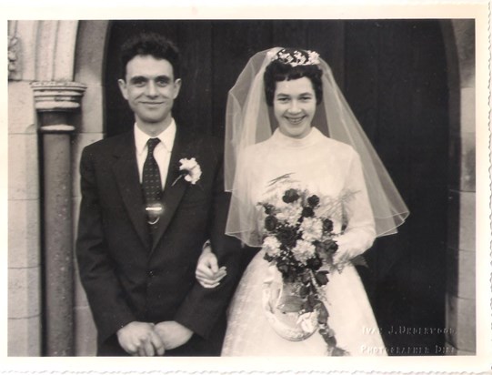 Mum and Dad leaving Church after their wedding.