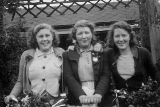 1940 - with best friend Doreen, and Doreen's sister Rosina