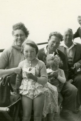 1961 -  on a boat trip at ramsgate, with Grandad Gray