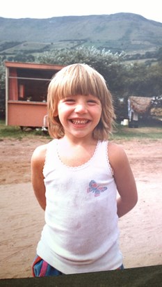 Hannah early 1980s fun camping with N Ireland family French