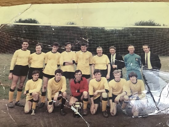 Mick bottom right, Alan Godwyn middle back.  Winners of a cup match early 70s