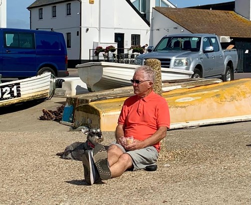 Ken, with his beloved Daisy May at Mudderford Quay 