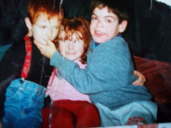 stephen with his niece and nephew, martin and shauna