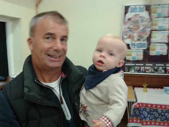 Grandad Mike with little Sid.