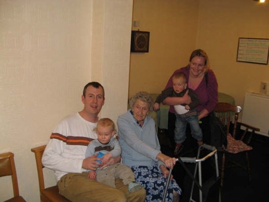 Ian's Mum with great grandchildren