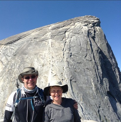 After coming back down cables from summit of Half Dome, Yosemite NP, CA.