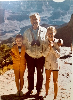 Rebecca with her grandad and Deborah at the Grand Canyon 1973