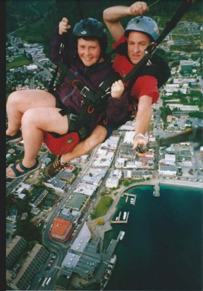 Paragliding above Queenstown, South Island, NZ. 