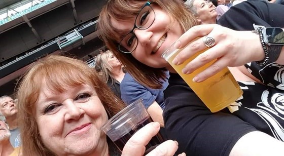 Sue and Nicola at Wembley Stadium watching Eagles - 2019
