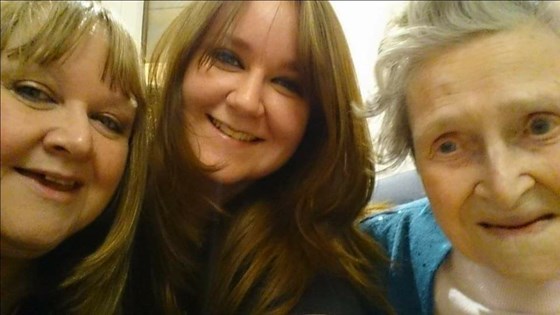 Three generations with a strong selfie game. L2R Sue, Nicola and Doris (Nana).