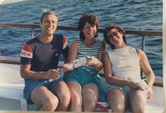 Drinking Ouzo on a boat back from Turkey to Kos