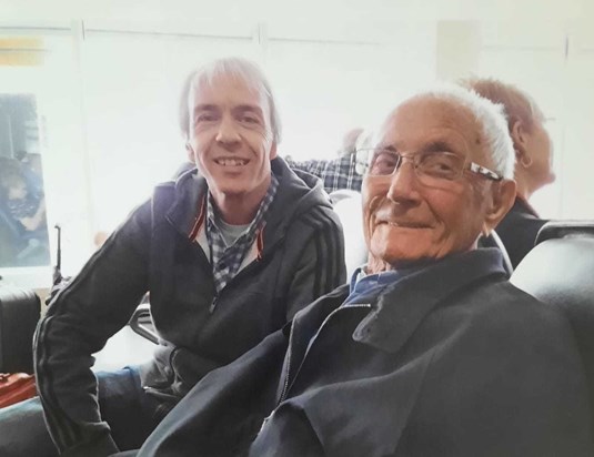 Dad & Dave at the airport waiting for the flight to Malta