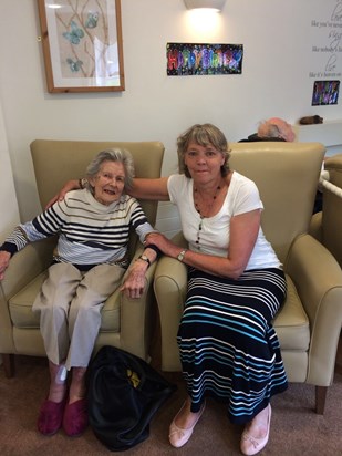 Rosie with her Mum at Claremont Court, summer 2016