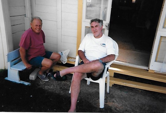 Dad with UncleGuy in Mahia New Zealand