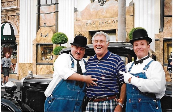 Dad in Florida with Laurel & Hardy