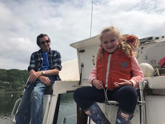 On the boat with Grandpa Spider