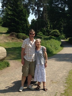 Mum and me at Bedgebury Pinetum, 2014.