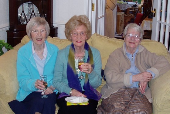 80th birthday with her sisters, Joan and Ollie