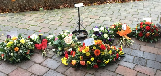 Floral tributes for Elizabeth December 2015