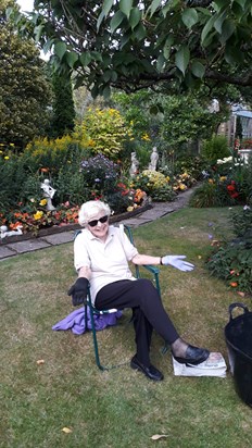 Our Amazing Mother in her beloved garden 24th August 2021