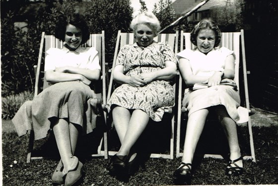 Cousin Peg, Auntie Celia and Mary 1953